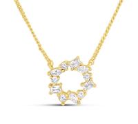 Fossil JA7295710 Gold Tone CZ Circle Necklace - J49415