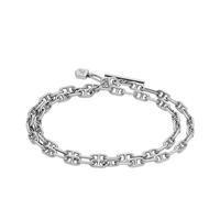Fossil Jewellery Fossil Heritage D-Link Chain Double Wrap Bracelet 0.3cm, 33.5cm + 3.5cm