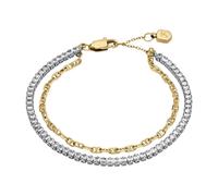Fossil Jewellery Fossil Heritage D Link Glitz Two Tone Stainless Steel Tennis Bracelet 16.5cm + 3cm