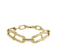 Fossil Jewellery Fossil Heritage D Link Gold Tone Stainless Steel Chain Bracelet 1.8cm, 19.5cm