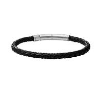 Fossil JF00510797 Bracelet Leather JF00510797 - Man - Stainless Steel Black/Silver
