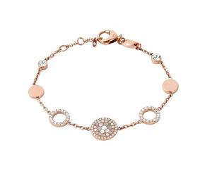 Fossil JF01739791 Vintage Glitz Rose IP Circles Bracelet - J49102