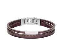 Fossil JF03323040 Bracelet Leather JF03323040 - Man - Stainless Steel Brown/Silver