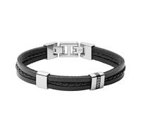 Fossil JF03686040 Bracelet Leather JF03686040 - Man - Stainless Steel Black/Silver