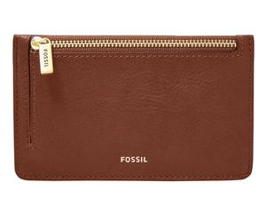 FOSSIL key case Logan Zip Coin Brown