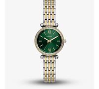 Fossil Ladies Carlie Two-Tone Green Dial Watch ES5439