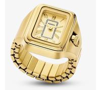 Fossil Ladies Raquel Gold Tone Rectangular Ring Watch ES5343
