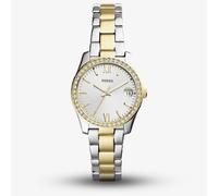 Fossil Watch for Women Scarlette Mini, Quartz Movement, 32 mm 2T Silver/Gold Stainless Steel Case with a Stainless Steel Strap, ES4319