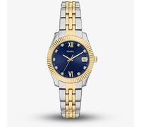 Fossil Ladies Scarlette Two-Tone Blue Dial Watch ES5443