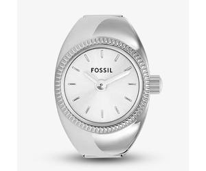 Fossil Ladies Stainless Steel White Dial Ring Watch ES5245