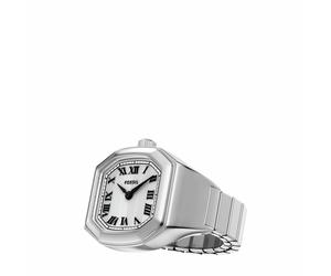 Fossil Ladies Two Hand Octagonal Silver Tone Stainless Steel Harlow Watch Ring