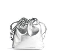 Fossil Leather Bag | Drawstring crossbody in Silver | ZB1629043