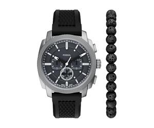 Fossil Machine Men's 42MM Silver-Tone Stainless Steel Watch, FS6145SET