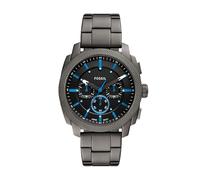 Fossil Machine Men's Black Dial Chronograph Gunmetal Stainless Steel Bracelet Watch