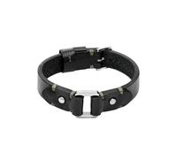 Fossil Machine Men's Black Leather Bracelet, JF04946040