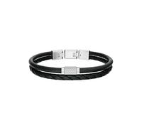 Fossil Machine Men's Black Leather Bracelet, JF04989040