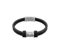 Fossil Machine Men's Black Leather Bracelet, JF05008040