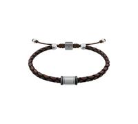 Fossil Machine Men's Brown Leather Bracelet, JF05009998