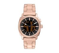 Fossil Machine Watch for Men, 41mm Ana-Digi Bigtic Movement with Stainless Steel or Leather Strap,Brown and Rose Gold Tone