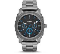 FOSSIL Machine Watch for Men, Chronograph Movement with Stainless Steel or Leather Strap,Grey and Blue,45 mm