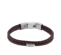 Fossil Men's All Stacked Up Brown Leather Multi-Strand Bracelet Color: Brown (Model: JF04702040)