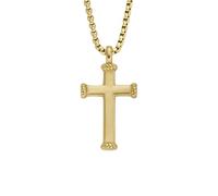 Fossil Men's All Stacked Up Gold-Tone Stainless Steel Pendant Necklace, JF04701710