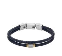 Fossil Men's All Stacked Up Navy Leather Multi-Strand Bracelet Color: Navy Blue (Model: JF04703998)