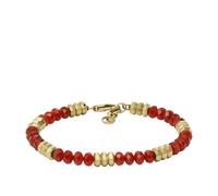 Fossil Men's All Stacked Up Red Agate Beaded Bracelet, JF04606710