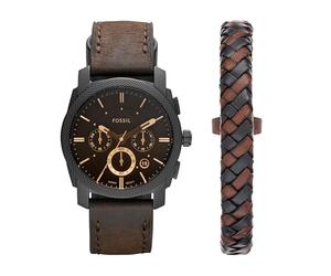 Fossil Men's Analog-Quartz Watch with Leather Calfskin Strap FS5251SET