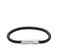 Fossil Men's Black & Green Braided Leather Bracelet