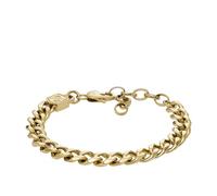 Fossil Jewellery Fossil Bold Chains Gold Tone Stainless Steel Chain Bracelet 0.8cm, 16.5cm + 5cm
