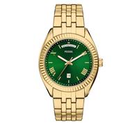 Fossil Men's Campbell Green Dial Three Hand Day & Date Gold Tone Stainless Steel Bracelet Watch