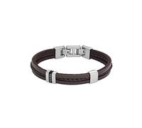 Fossil Men's Casual Stainless Steel and Genuine Leather Bracelet for Men