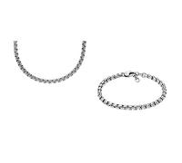 Fossil Men's Chain Necklace and Chain Bracelet All Stacked Up Stainless Steel