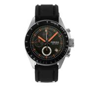 Fossil Men's Chronograph Quartz Watch with Silicone Strap CH2647,Black/Black