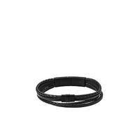 Fossil Bracelet for Men Vintage Casual, Inner Length: 175mm - 190mm black Stainless Steel Bracelet, JF03098001