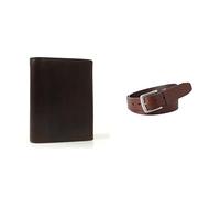 FOSSIL Men's Derrick Brown Leather Wallet and Joe Belt, Set