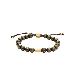 Fossil Men's Galaxy Beads Gray Pyrite Beaded Bracelet