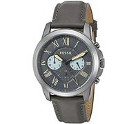 Fossil Men's Grant FS5183 Grey Leather Quartz Dress Watch