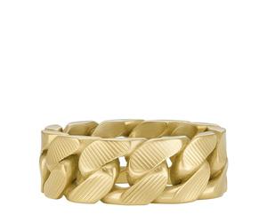 Fossil Men's Harlow Linear Texture Chain Gold-Tone Stainless Steel Band Ring, JF046997106