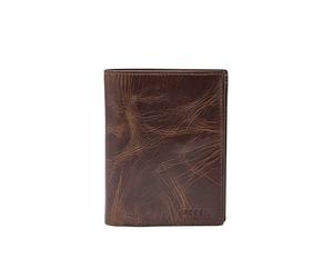 Fossil Men's International Combination Wallet Derrick Dark Brown One Size