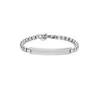 Fossil Jewellery Fossil Gents Knox Knurled Texture Stainless Steel ID Bracelet 5.3 x 0.8cm, 22cm