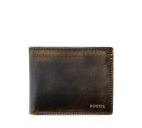 Fossil Men's Leather Bifold Wallet with Flip ID Window, Wade Black Vintage, One size