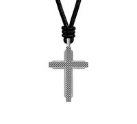 Fossil Machine Men's Black Leather Necklace, JF05006040