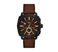Fossil Men's Machine Chronograph Stainless Steel Watch, Brown Leather/Black, 44mm