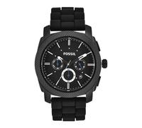 Fossil Men's Machine Quartz Stainless Steel and Silicone Chronograph Watch, Color: Black (Model: FS4487)