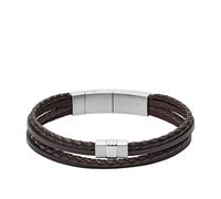 Fossil Men's Multi-Strand Brown Leather Bracelet