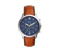 Fossil Neutra Watch for Men, Quartz Chronograph Movement with Leather Strap,Blue and Brown