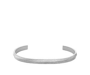 Fossil Men's Plated Stainless Steel Engravable Personalized Gift ID, Chain or Cuff Bracelet for Men