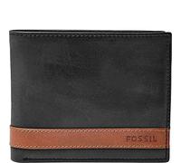 Fossil Men's Quinn Leather Bifold Wallet, Black Coin Pocket, One size